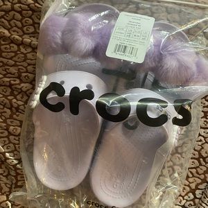New Croc Fluff Slides